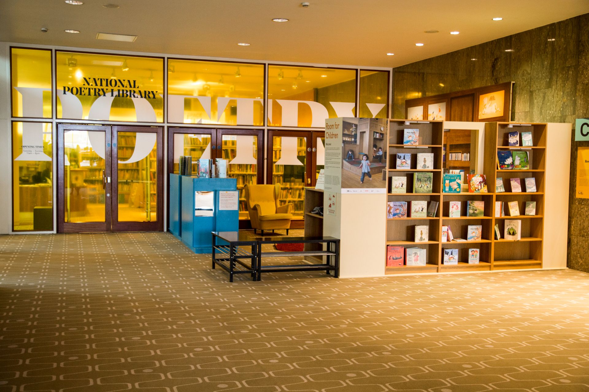 Country Library inside the Southbank Centre with shelves of books