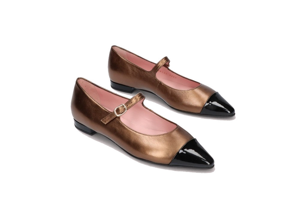 Bronze ballet flats
