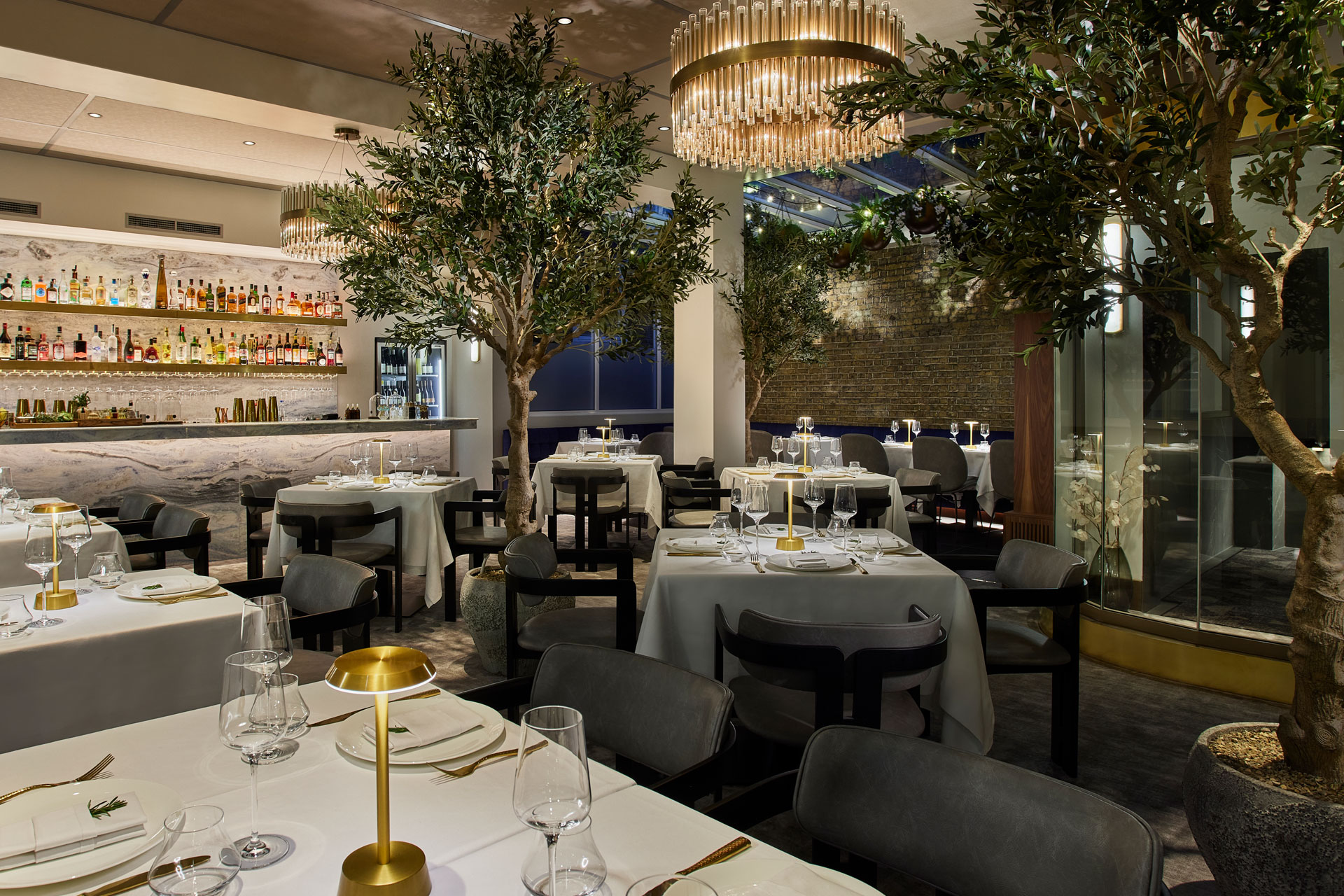 Restaurant interior at Sparrow Mayfair