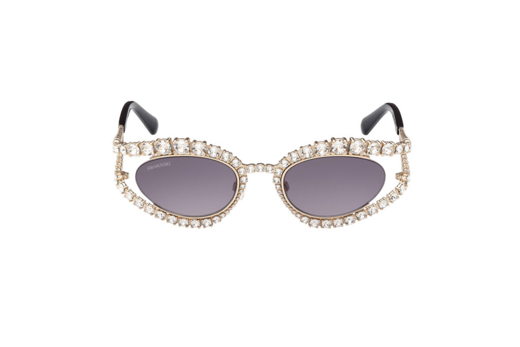 Grey sunglasses with crystal lining