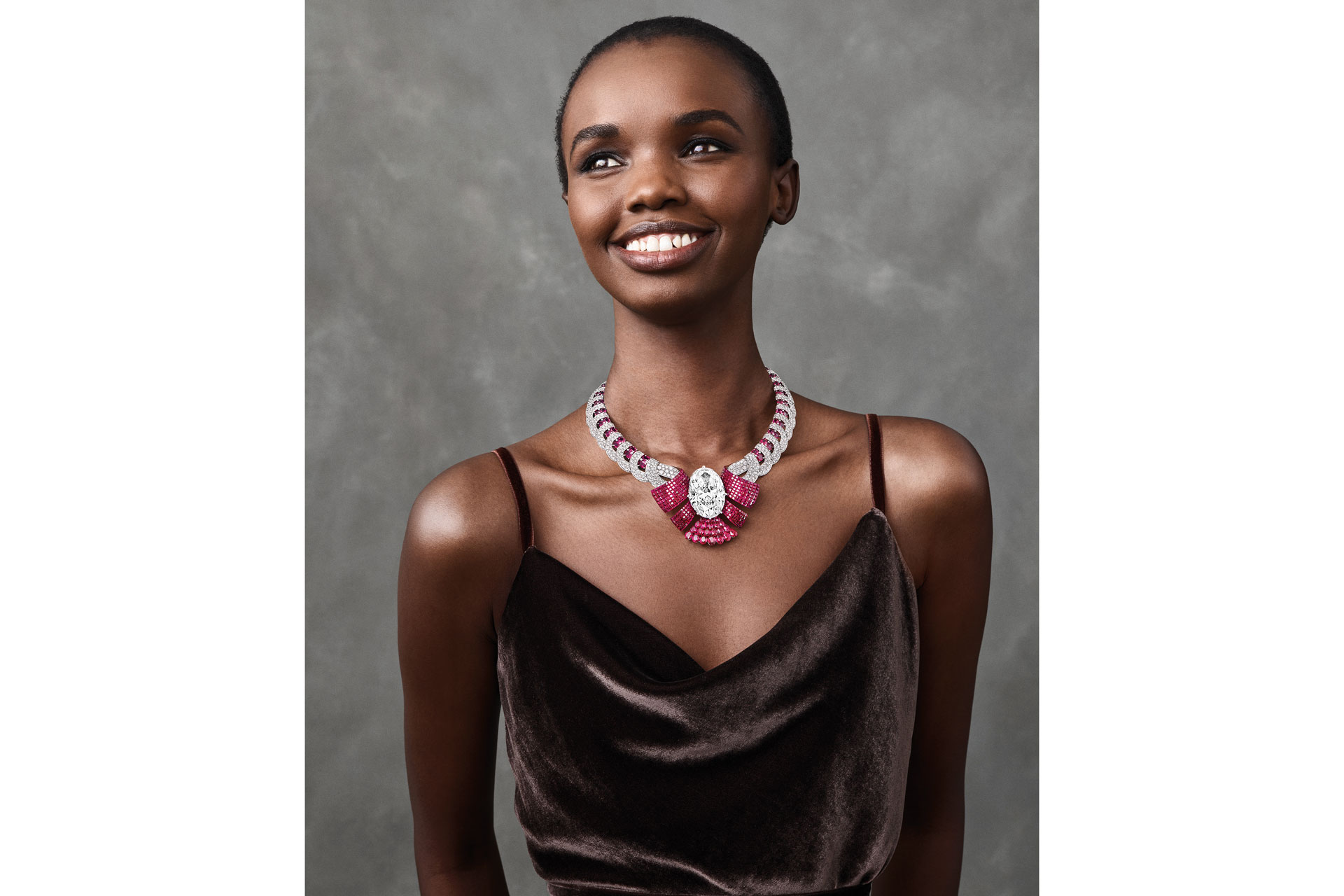 Van Cleef & Arpels Atours Mysterieux ruby necklace containing the largest diamond from the 910 carat rough,