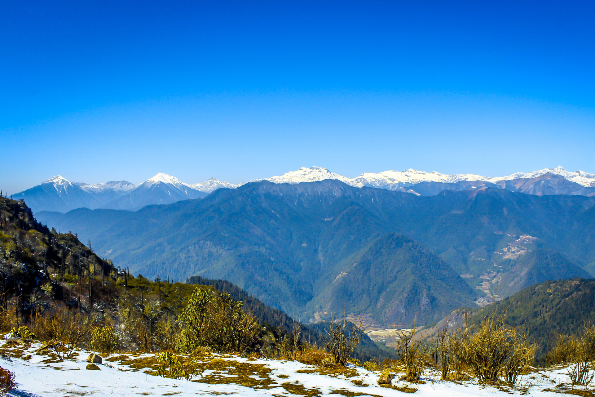 This photo was clicked from Chele La Pass, Paro, Bhutan.