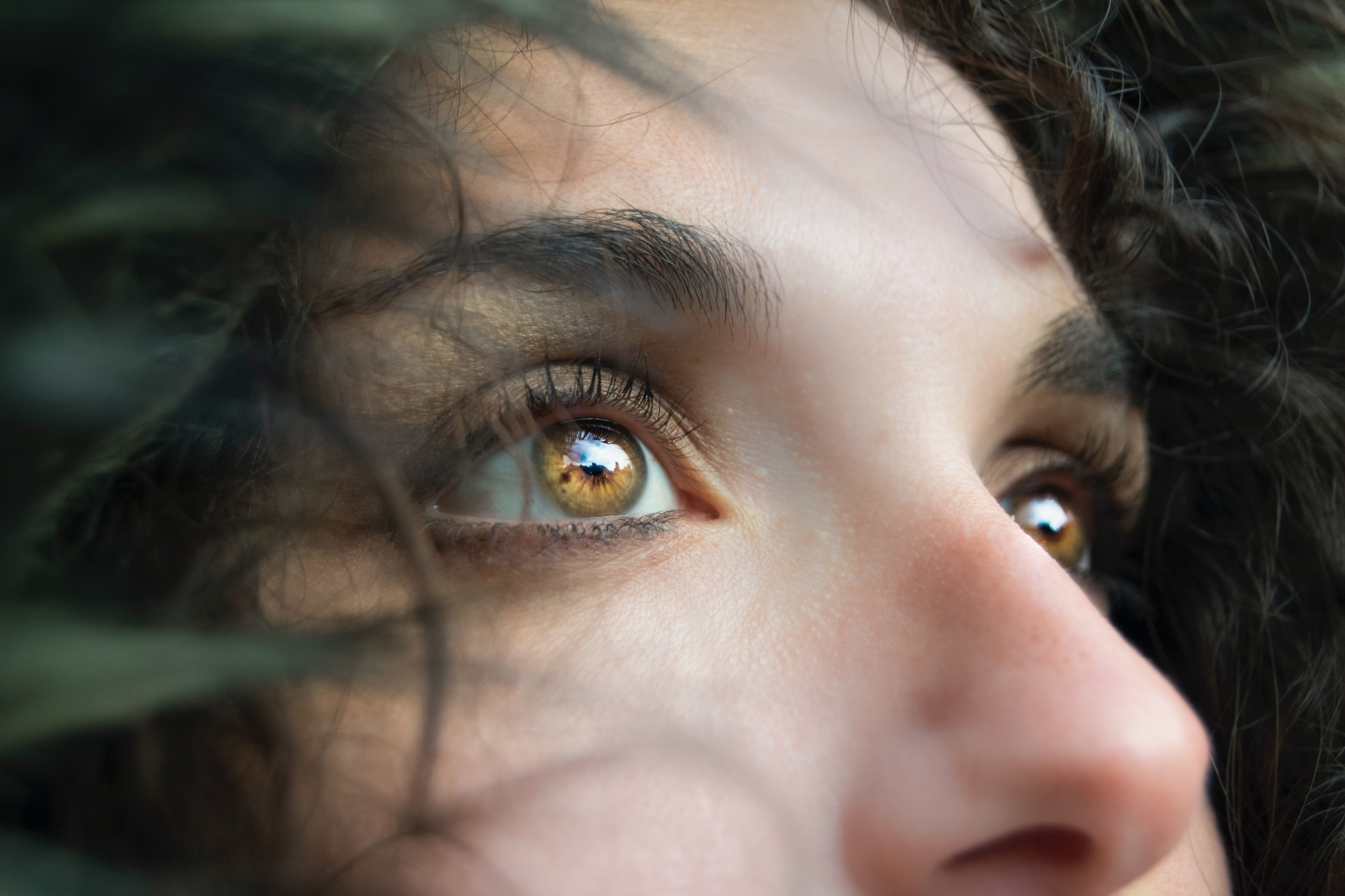 Close up of someone's eyes as they look to the side