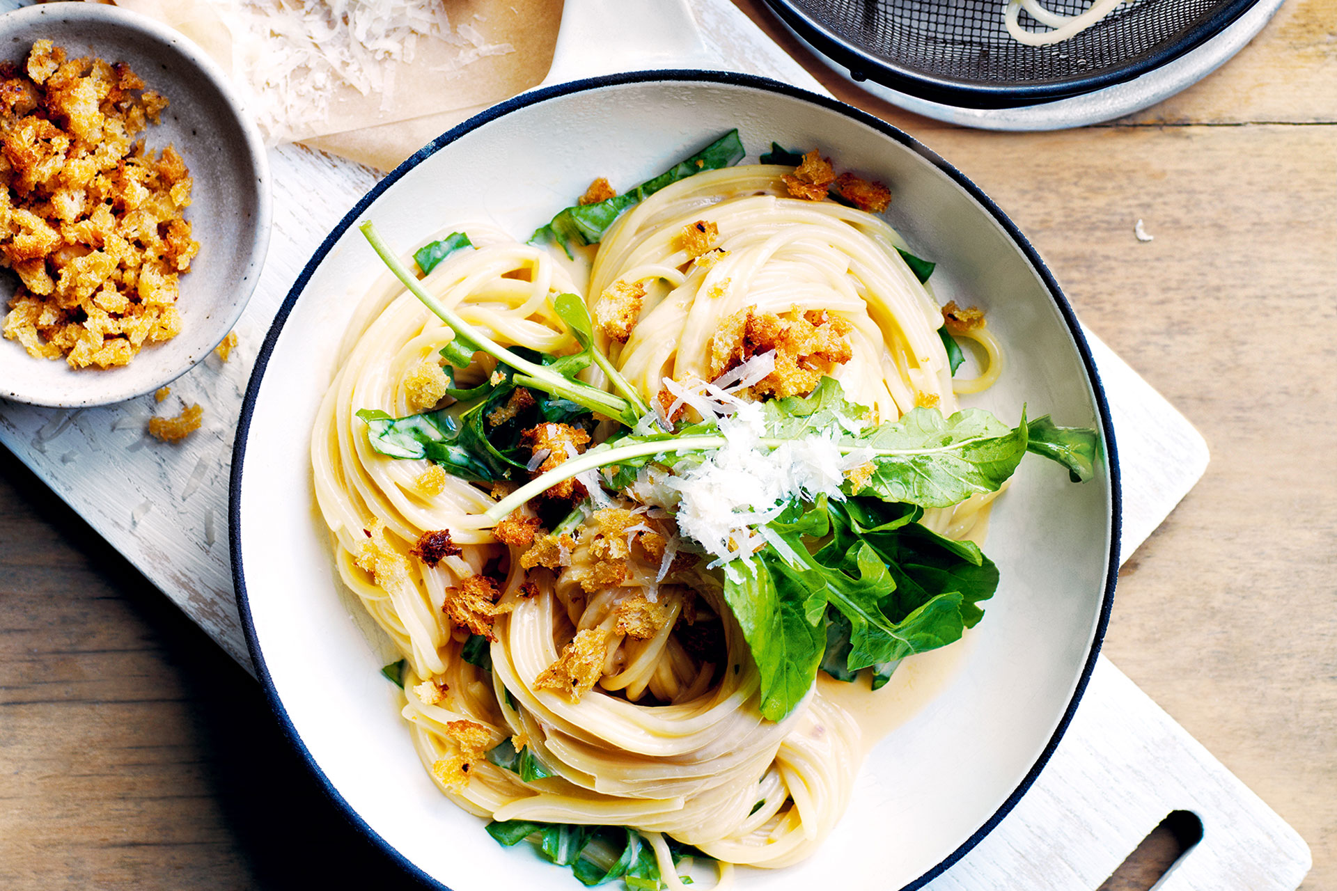 Recipe: Donna Hay's Silky Parmesan Pasta With Crispy Crumb