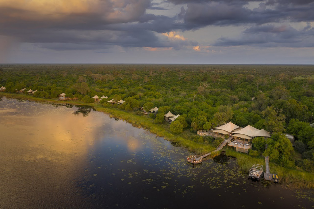 an aerial sot of dumatau safari camp