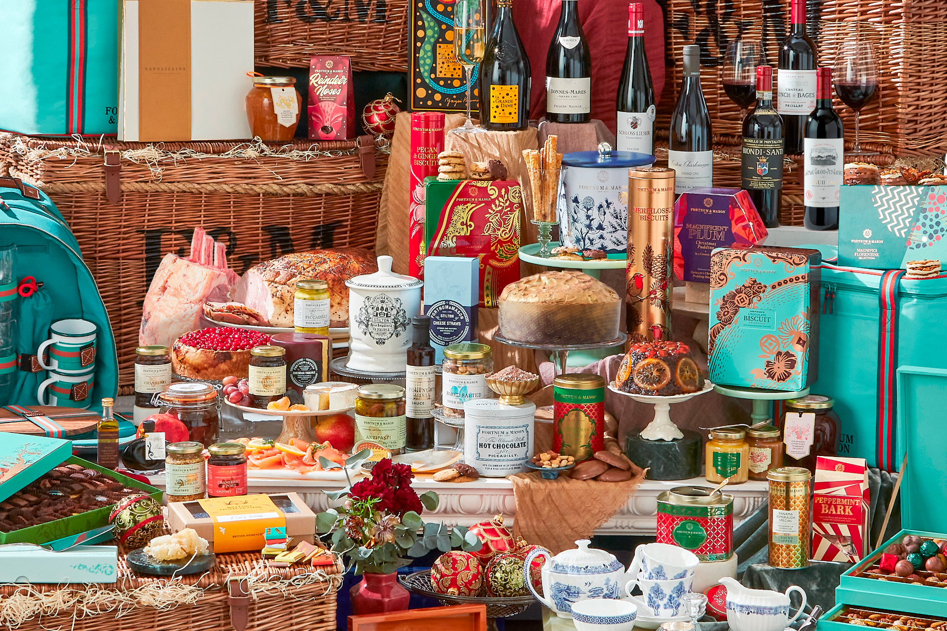 Close up of Christmas hamper