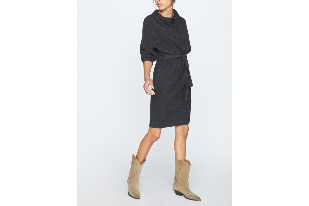 Woman in sweater dress