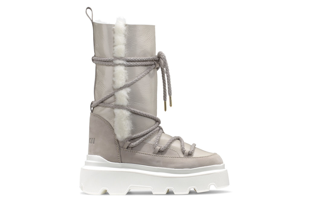 tall silver snow boots
