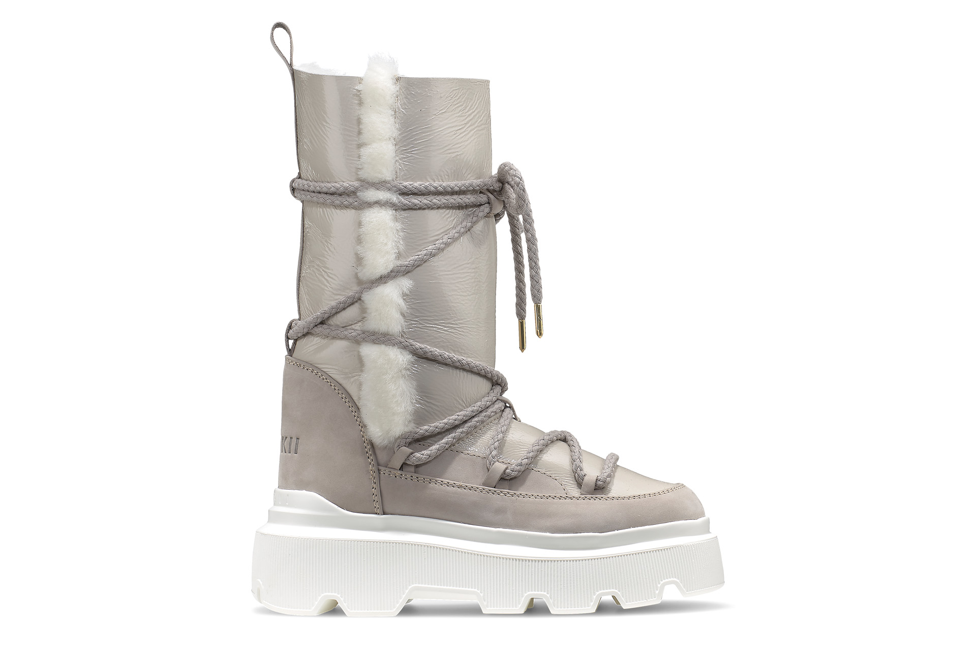 tall silver snow boots