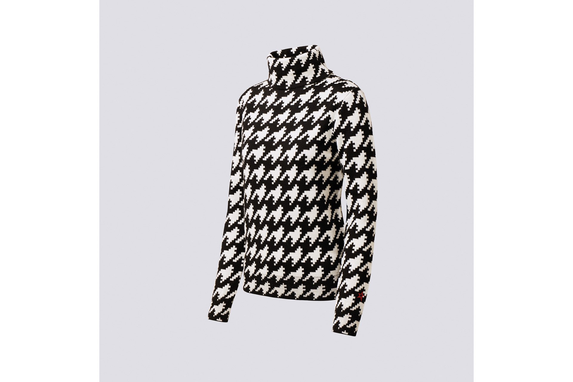 a houndstooth turtleneck sweater