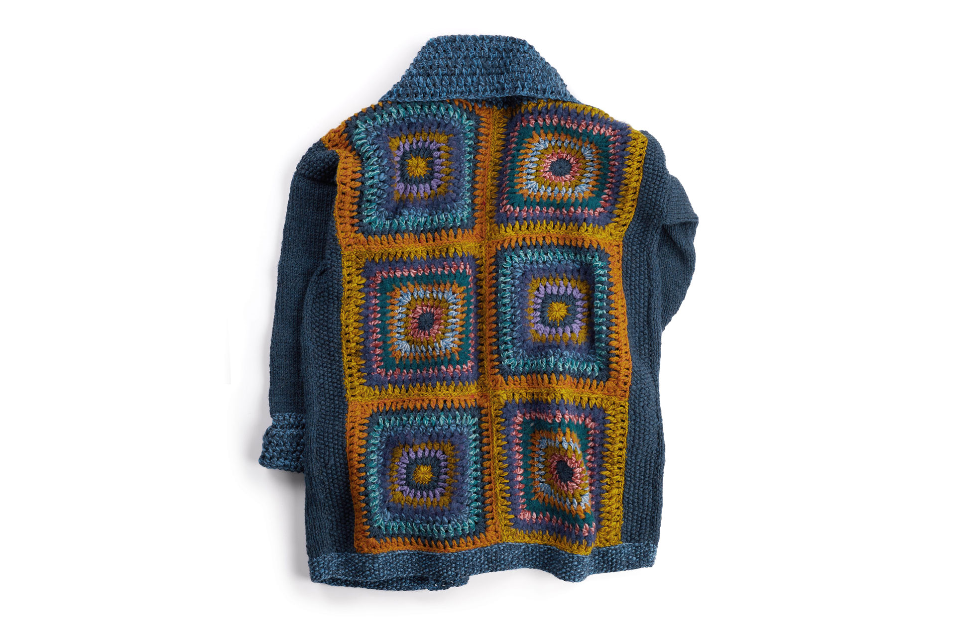 Amano Big navy crochet wool wrap