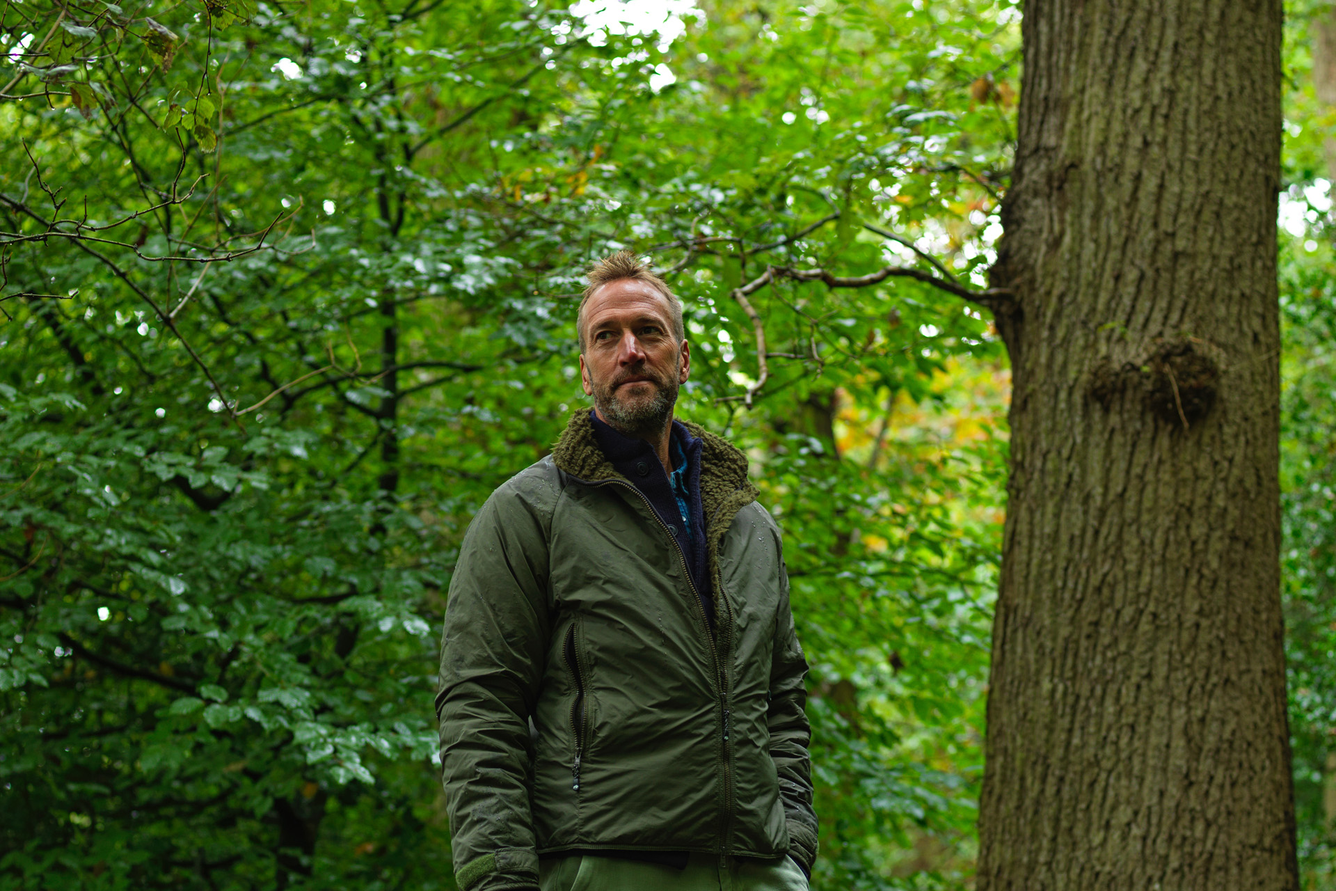 Ben Fogle in the woods