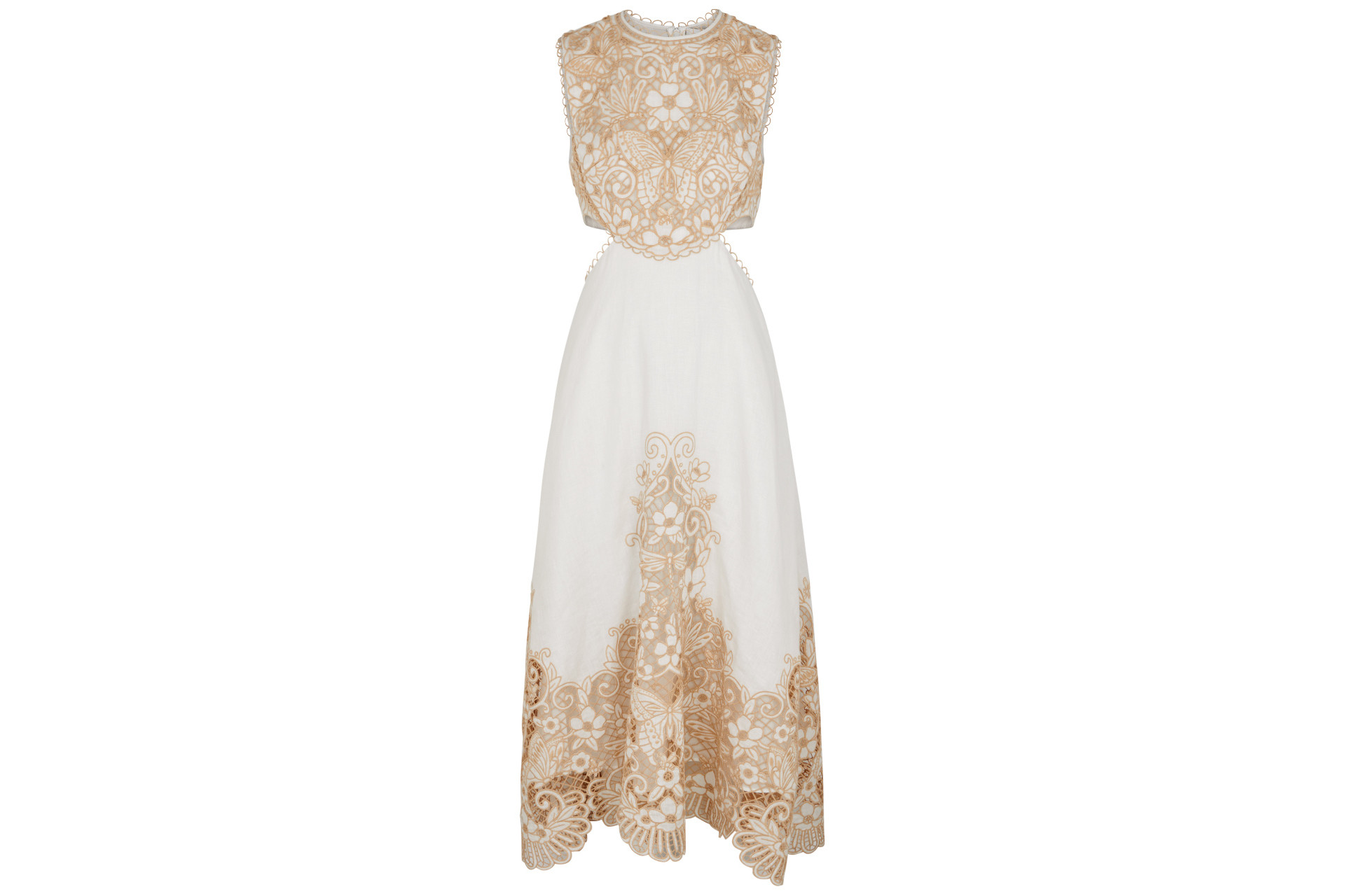 White and gold dress