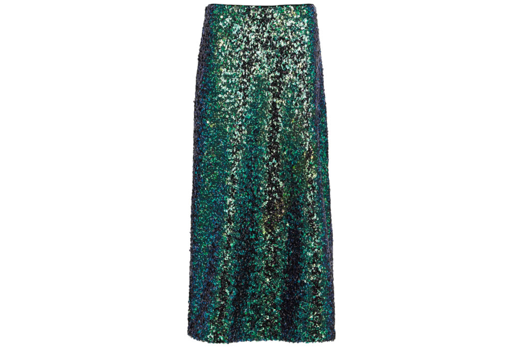 Green sequin skirt