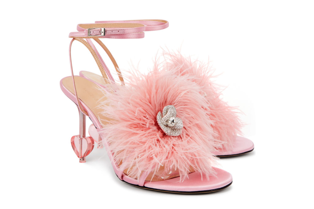 Pink feather heels