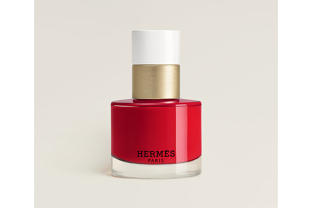 Bottle of red nail varnish