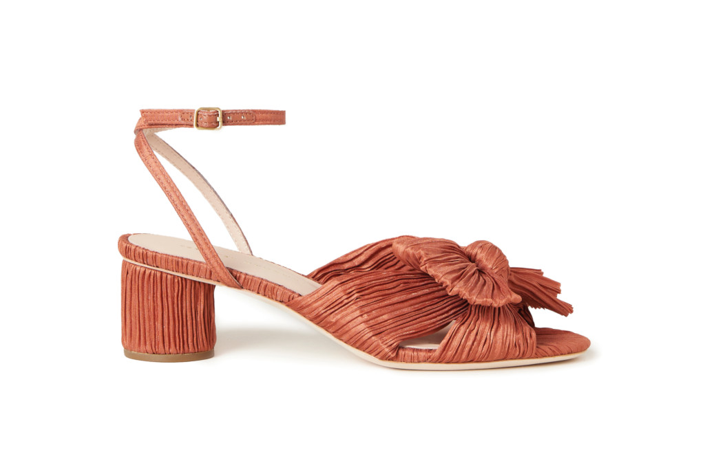 Terracotta coloured pleated heels
