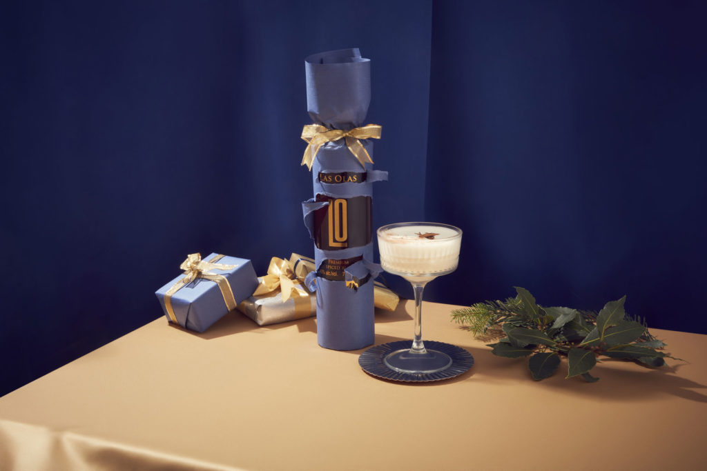 Las Olas christmas wrapped bottle