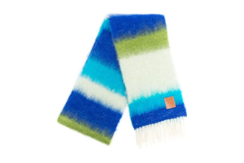 Green, blue and white scarf
