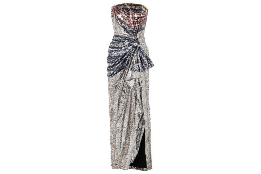 Silver sequin gown