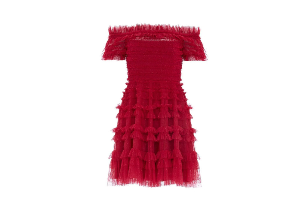 Red ruffle minidress