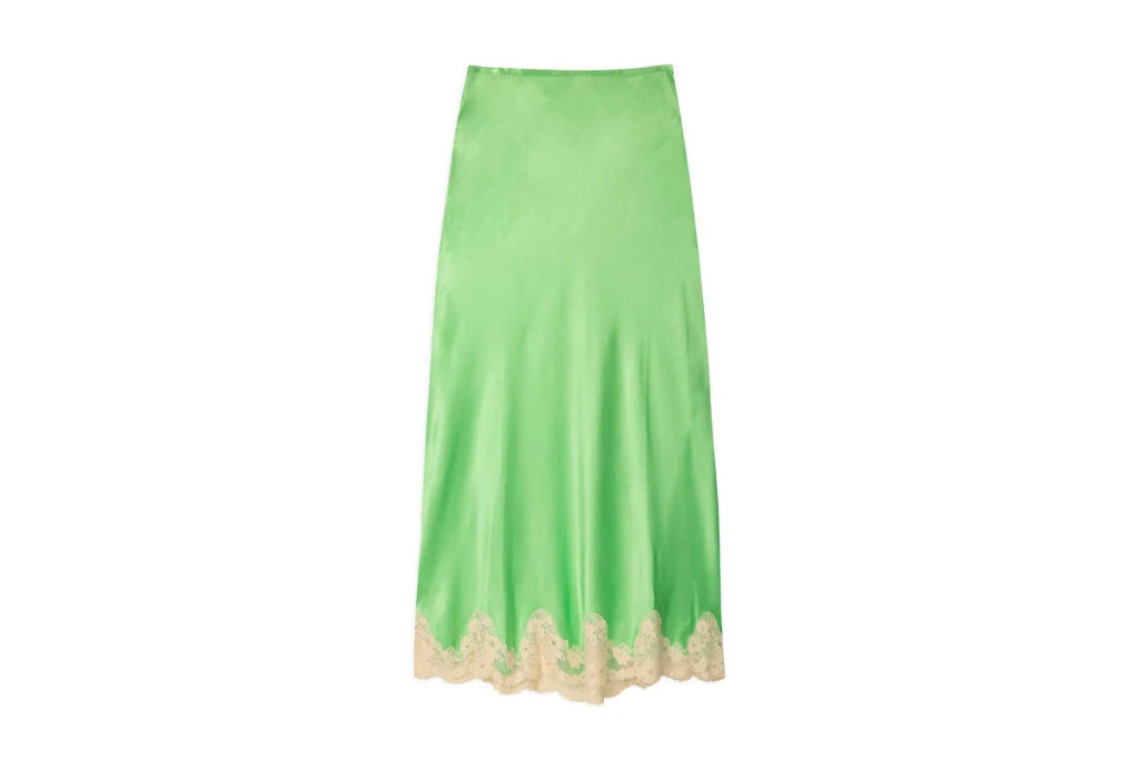 Green midi skirt