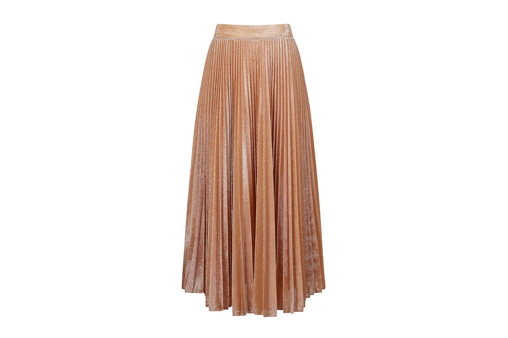 Gold pleated skirt