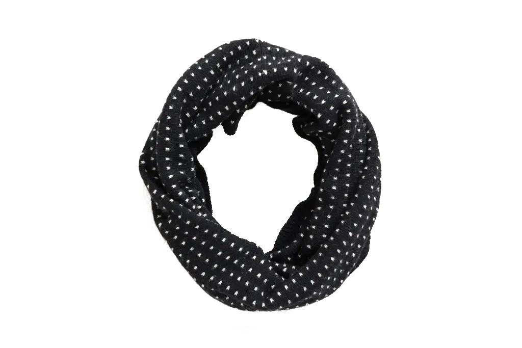 Black snood with white dots