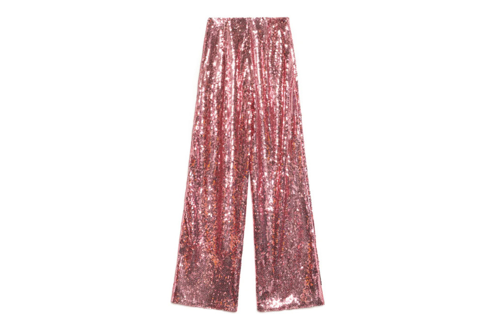 Pink sequin trousers