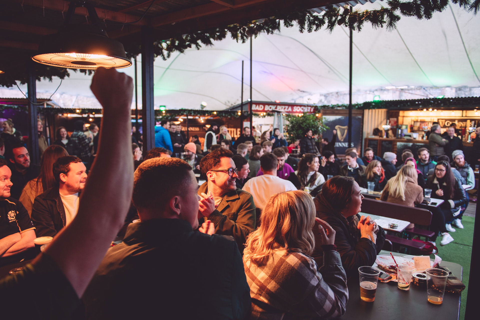 Sports viewing at Vinegar Yard, London