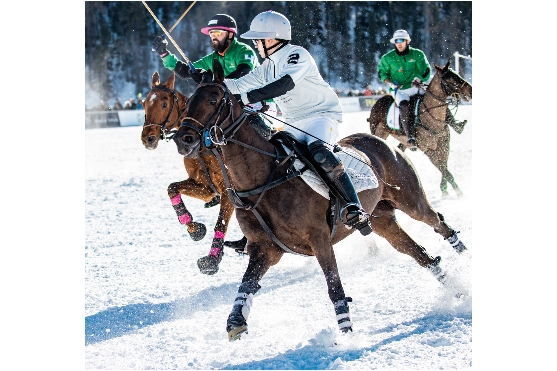 snow polo action shot