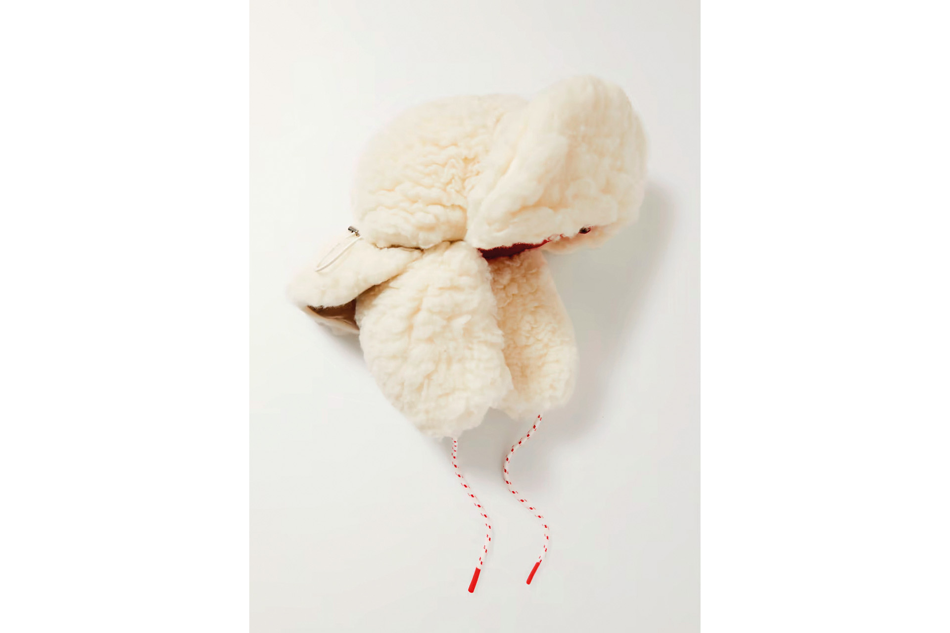 a white fluffy hat
