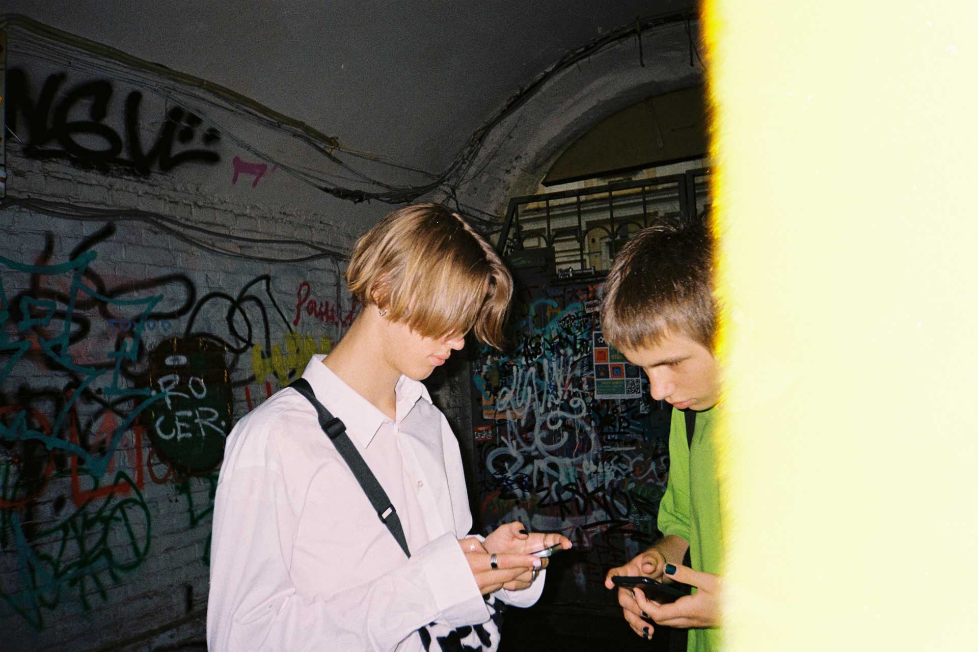 Two teens at a party