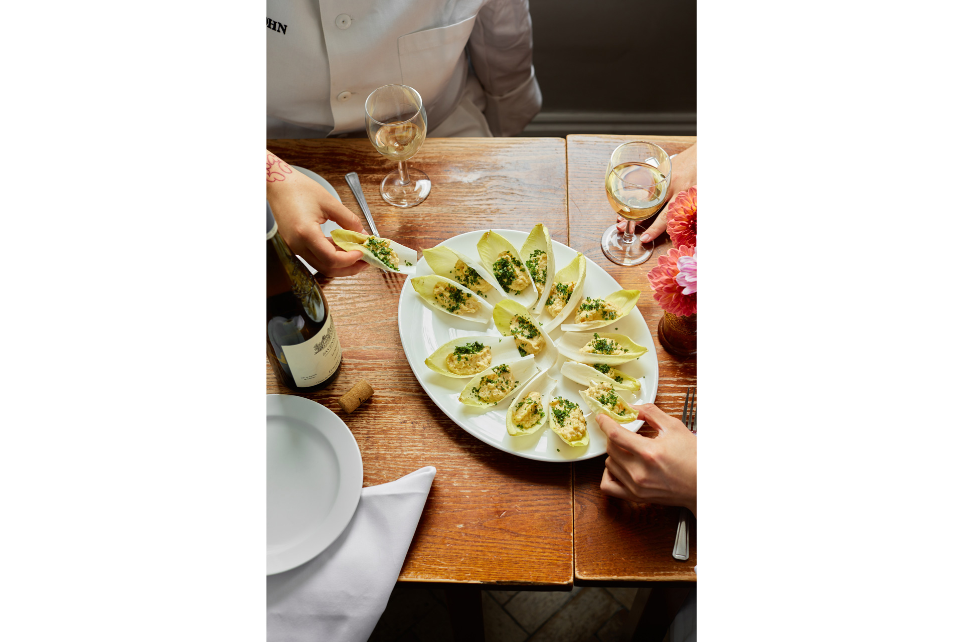 Sharing dishes at St John restaurant