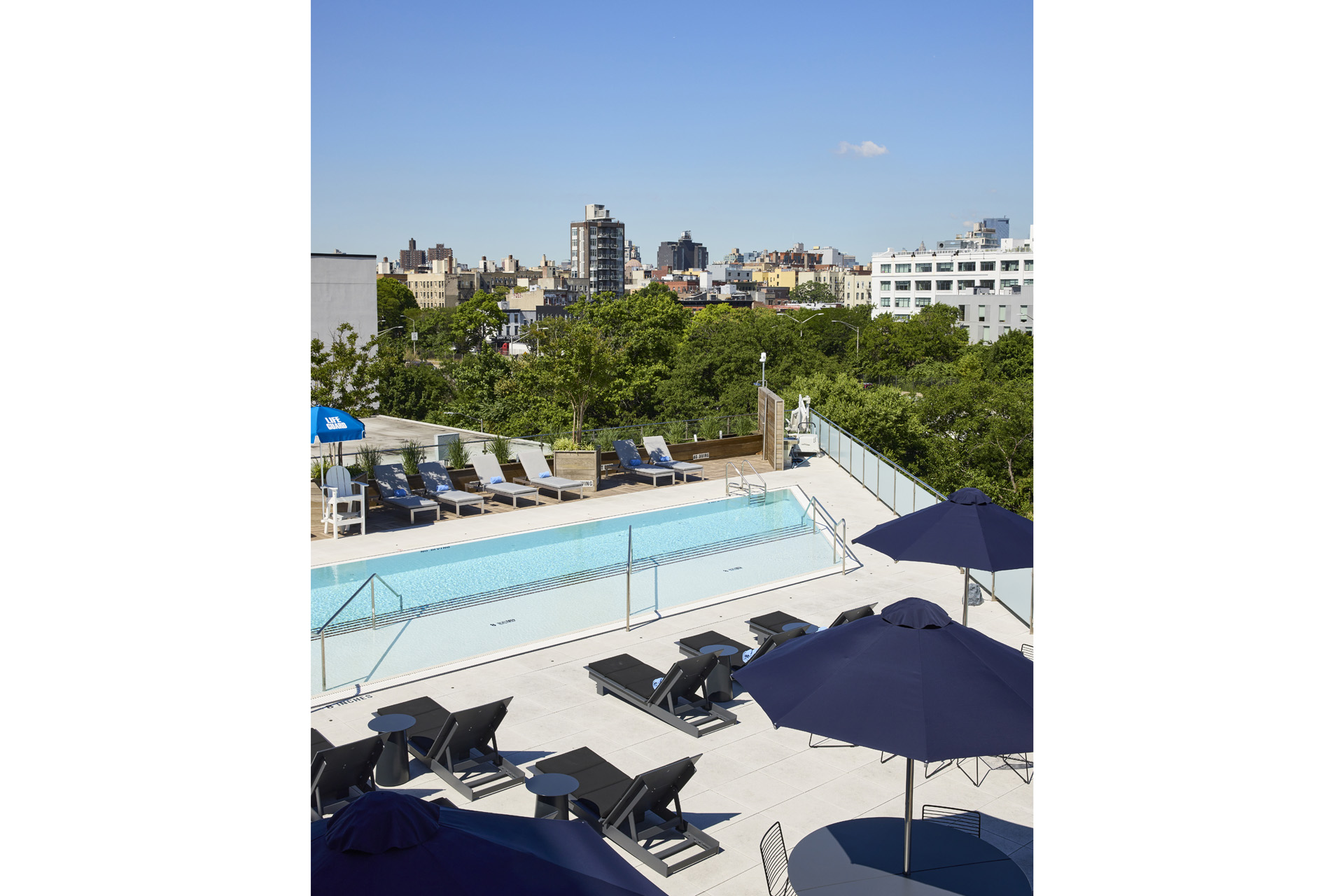 rooftop pool at Hotel Indigo Williamsburg in Brooklyn