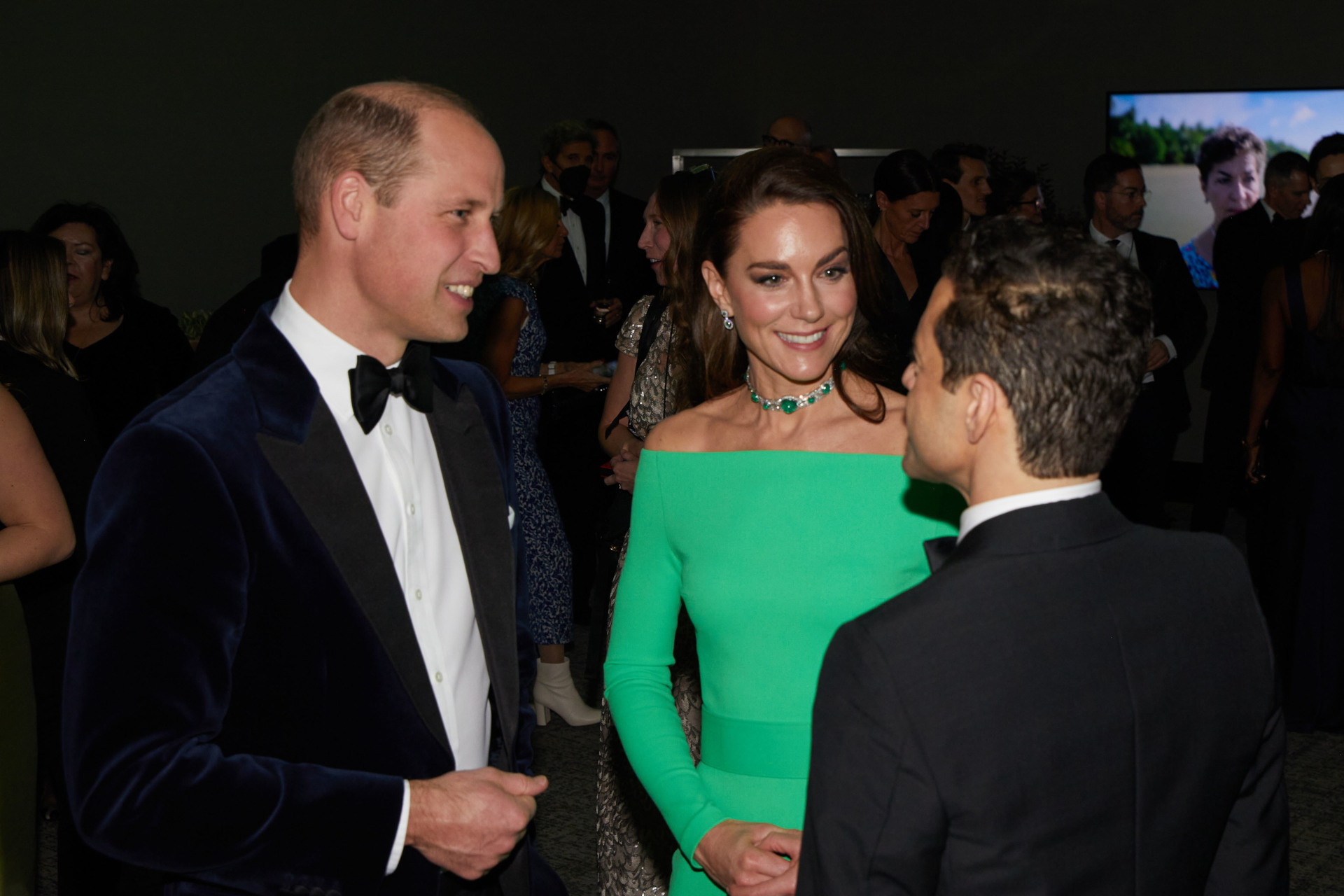 The Prince and Princess of Wales and Rami Malek at The Earthshot Prize