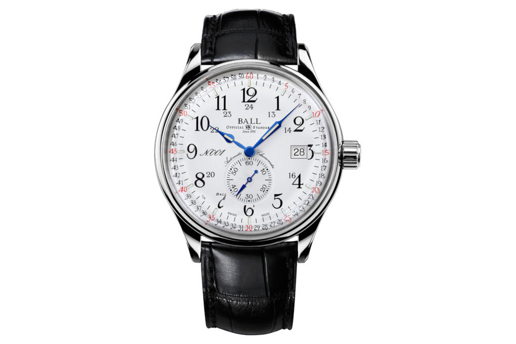 Watch with black strap
