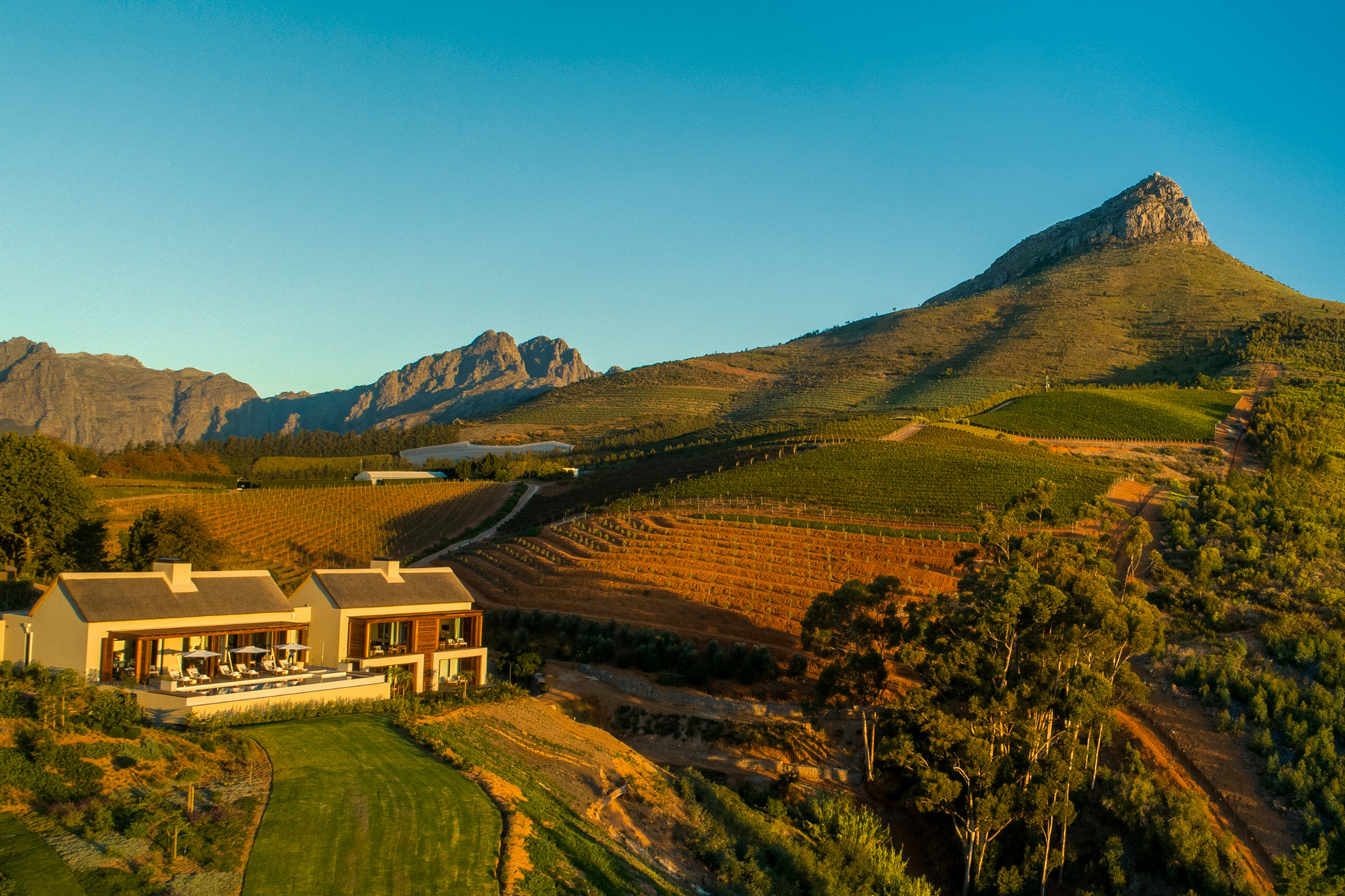 Aerial view of Delaire Graff Owner's Villa