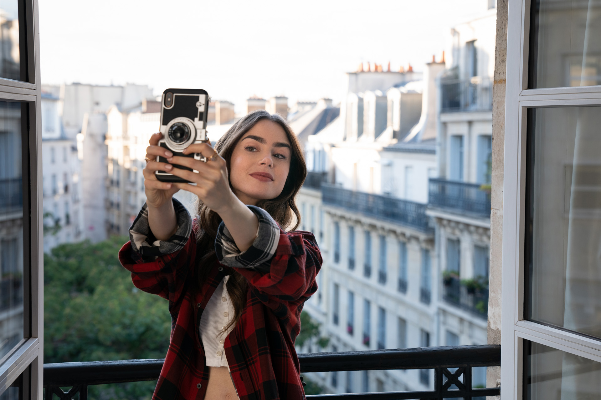 A still from the first episode of Emily in Paris when Emily moves into her new apartment
