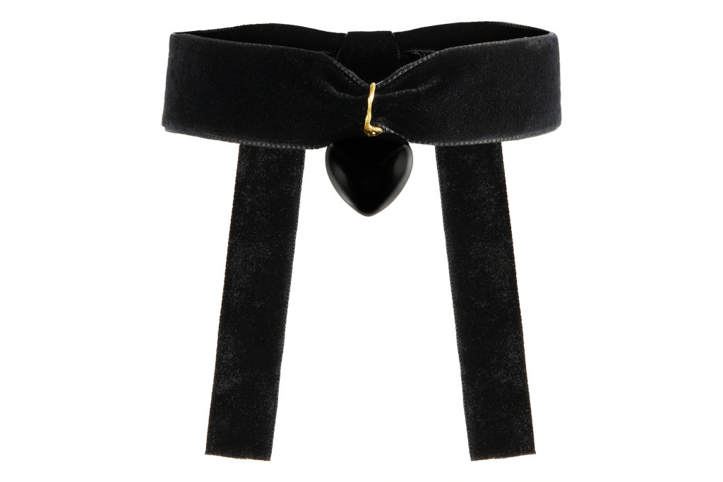 Black ribbon necklace