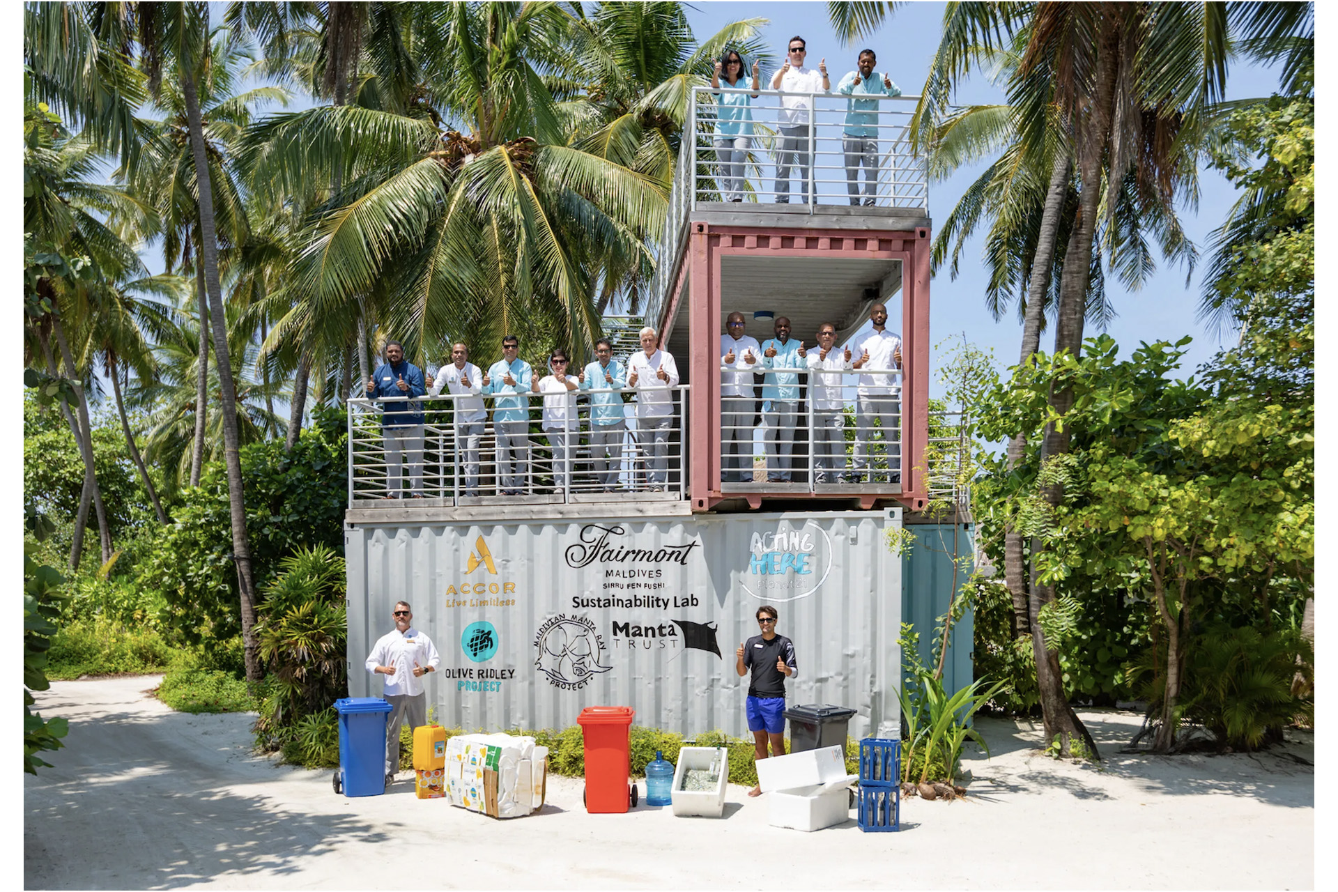 the staff at Fairmont Maldives Sirru Fen Fushi