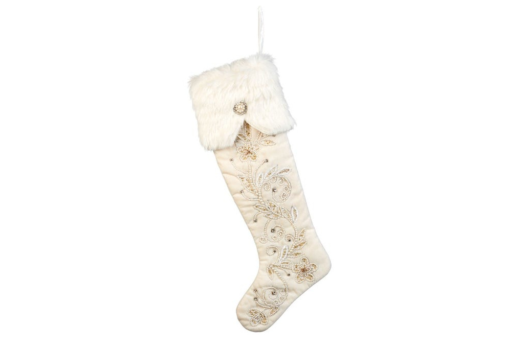 White fluffy stocking
