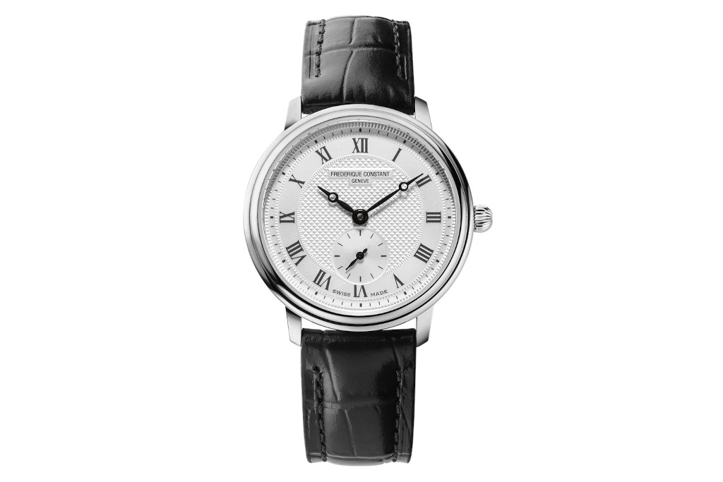 Watch with black strap