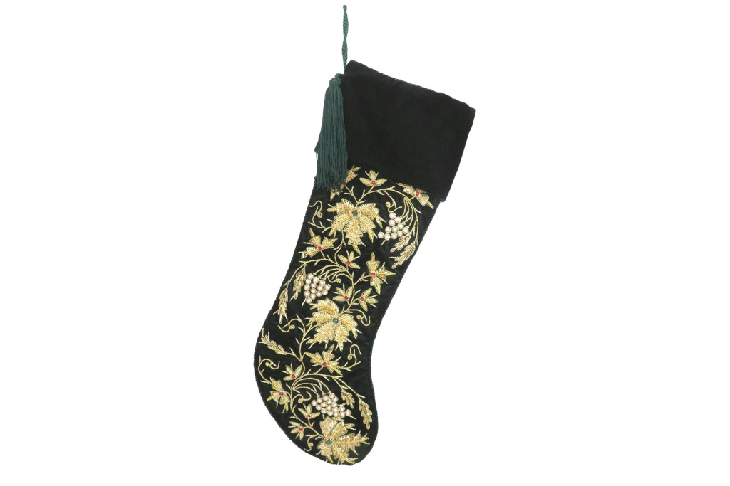 Green and gold stocking