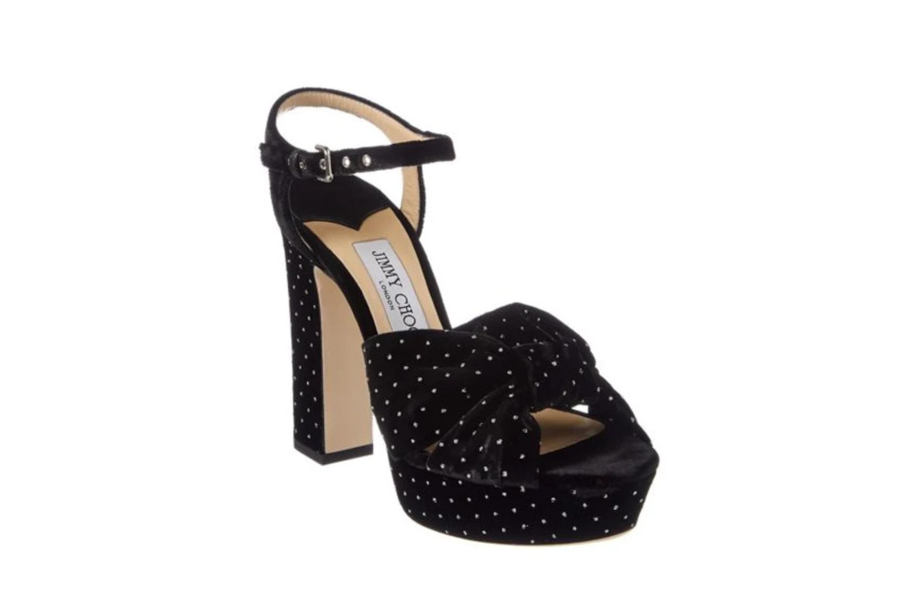 Black studded platform heel