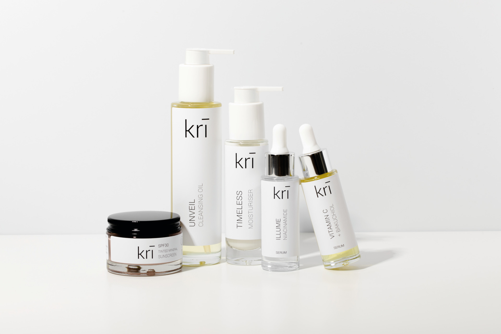 White bottles on neutral background