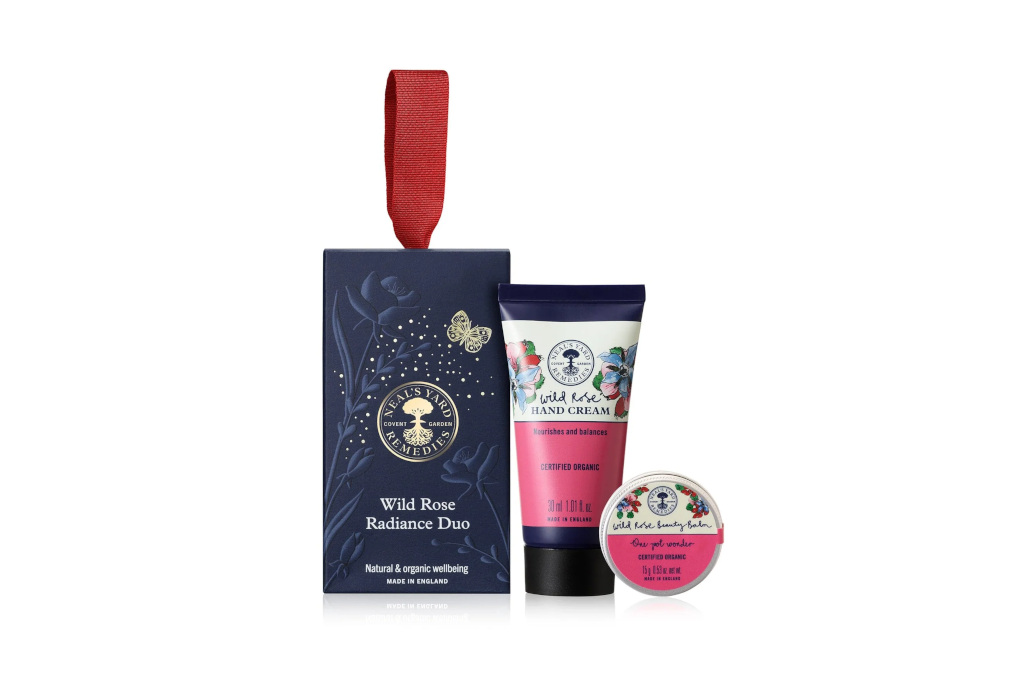Blue box with hand cream and balm - Christmas beauty gifts