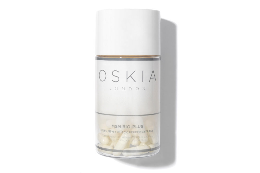 White see-through bottle with pills