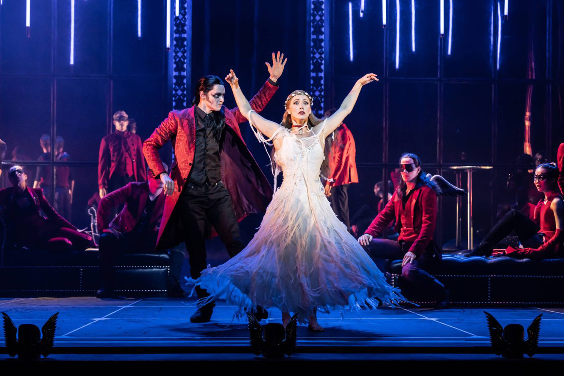 People performing in Matthew Bourne's Sleeping Beauty ballet