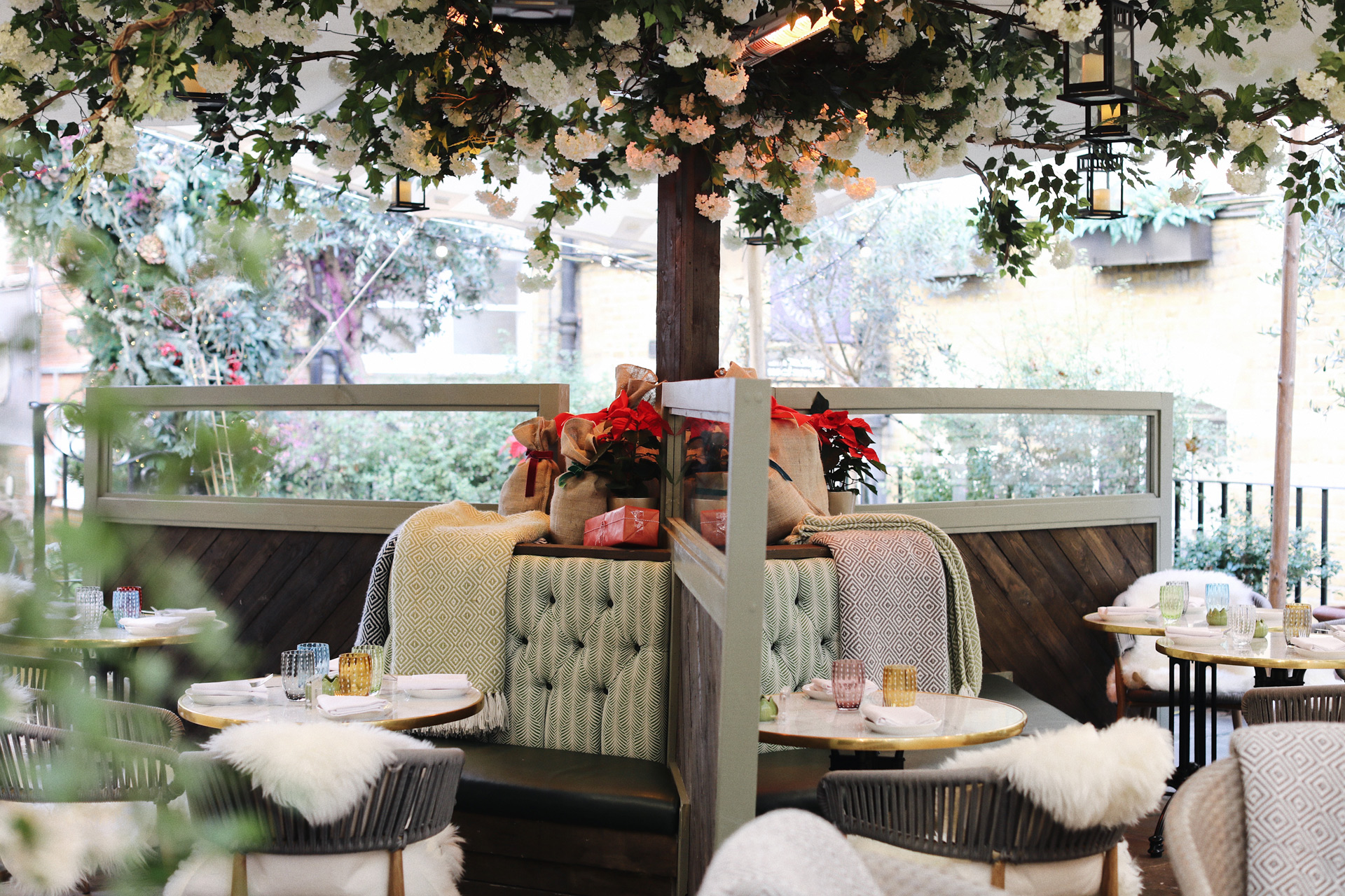 Winter terrace at Stanley's restaurant in Chelsea